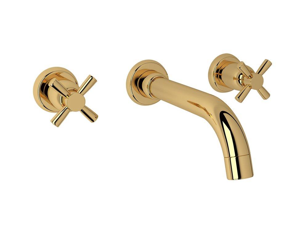 Widespread Bathroom Sink Faucet in English Gold 