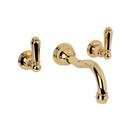 Perrin & Rowe&reg; English Gold Two Handle Wall Mount and Widespread Bathroom Sink Faucet 