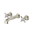 Two Handle Wall Mount Widespread Bathroom Sink Faucet in Polished Nickel