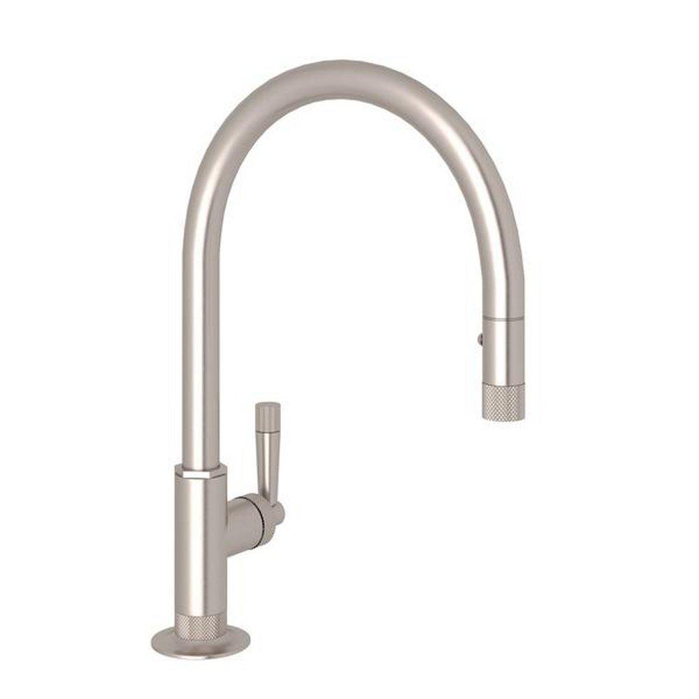 ROHL&reg; Satin Nickel Single Handle Pull Down Kitchen Faucet 