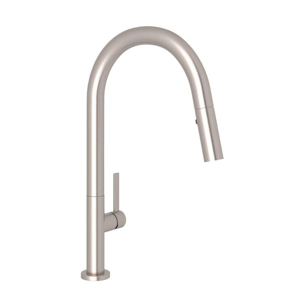 ROHL&reg; Satin Nickel Single Handle Pull Down Kitchen Faucet 