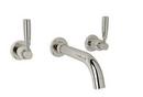 Perrin & Rowe&reg; Polished Nickel Two Handle Wall Mount Widespread Bathroom Sink Faucet 
