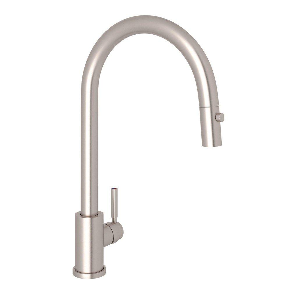 Perrin & Rowe Satin Nickel Single Handle Pull Down Kitchen Faucet 