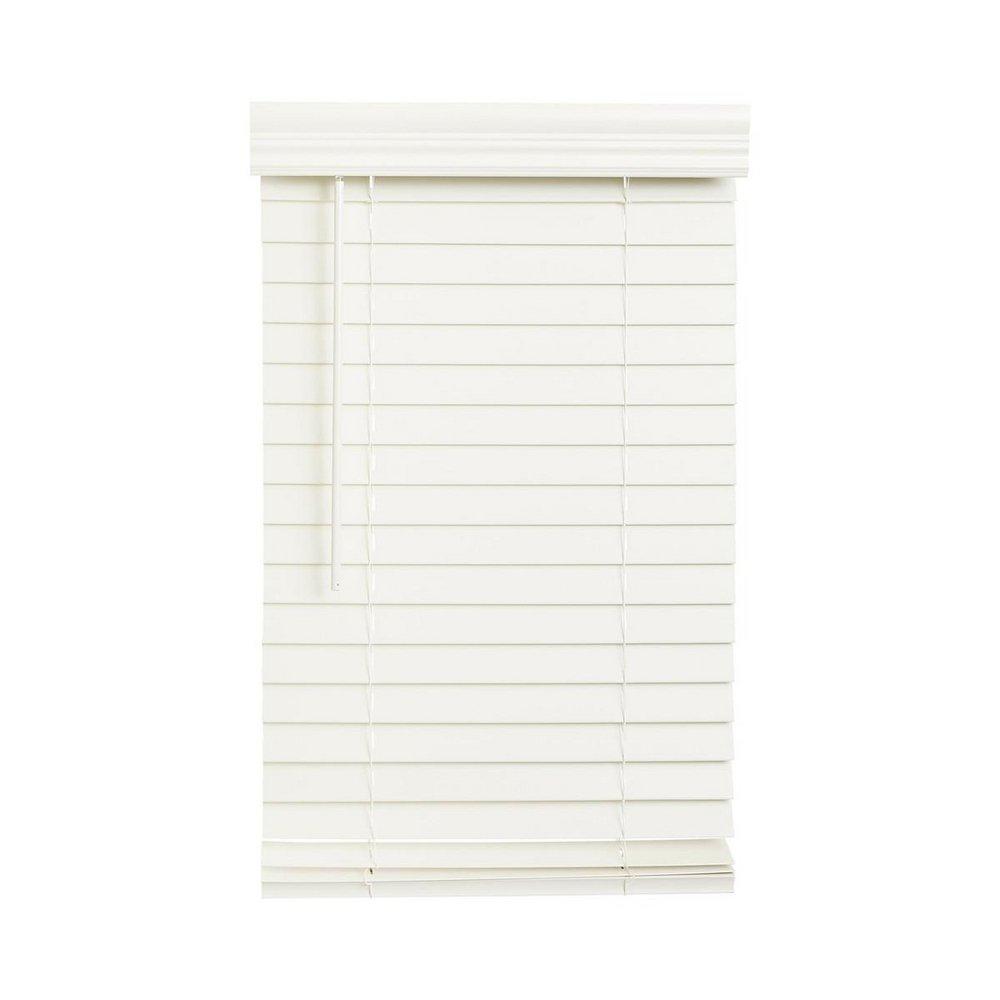 355X60 Faux Wood Cordless Blind White 