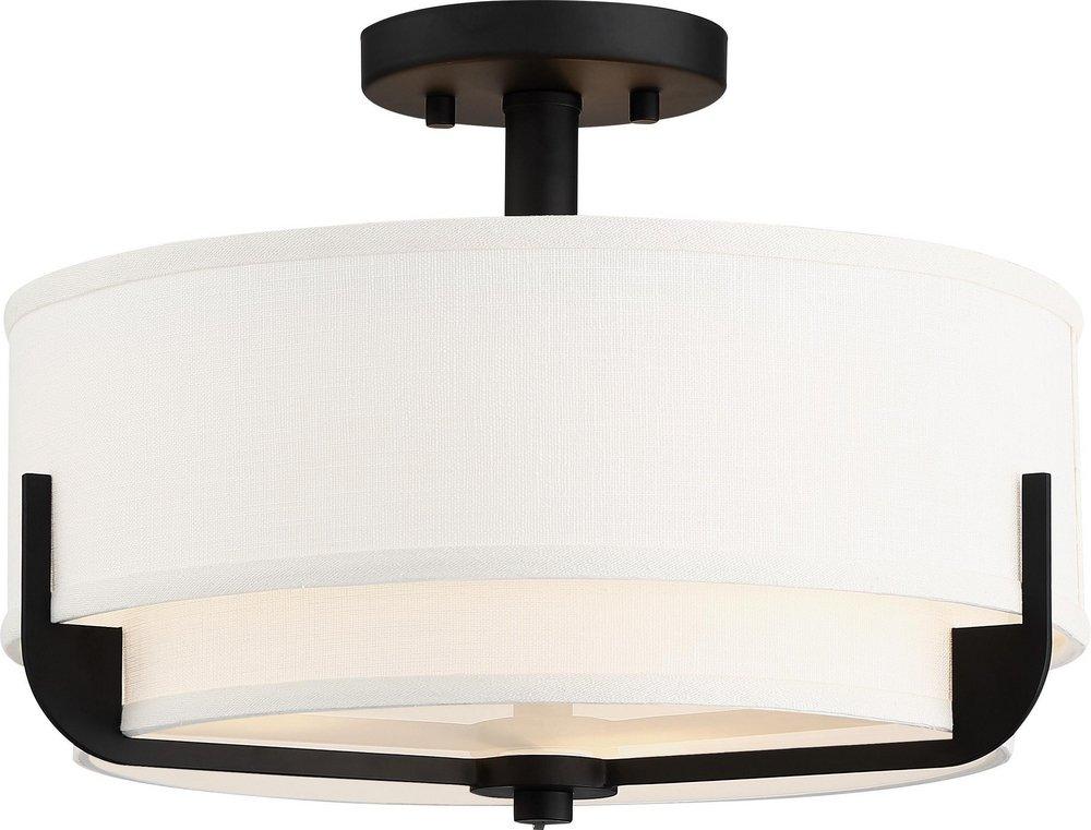 NUVO Aged Bronze 100W 3-Light Medium E-26 Incandescent Semi-Flush Mount Ceiling Fixture 