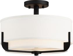 100W 3-Light Medium E-26 Incandescent Semi-Flush Mount Ceiling Fixture in Aged Bronze