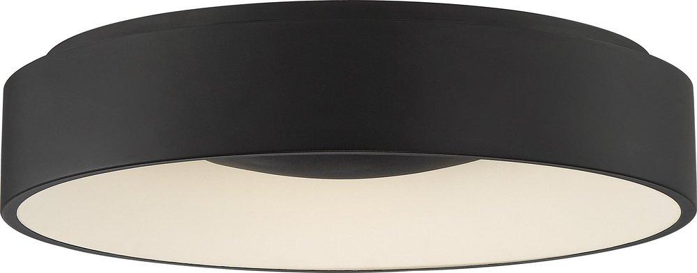 NUVO Black 17-3/4 in. 20W 1-Light LED Flush Mount Ceiling Fixture 