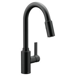 Single Handle Pull Down Kitchen Faucet in Matte Black