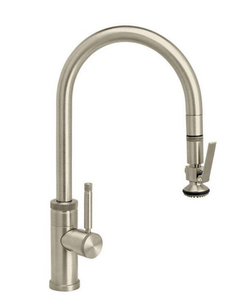 Waterstone Polished Nickel Single Handle Pull Down Kitchen Faucet 