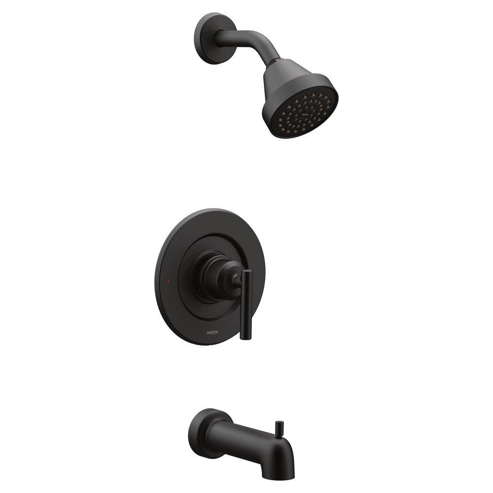 Moen Matte Black Single Handle Single Bathtub & Shower Faucet Trim Only 