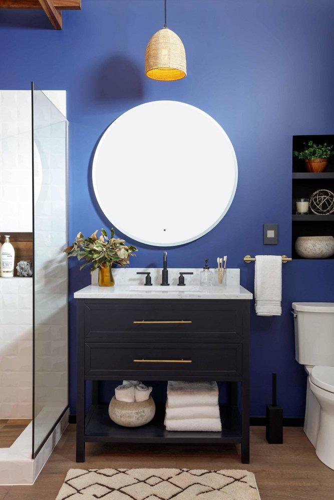 Moen Matte Black Two Handle Widespread Bathroom Sink Faucet with Pop-Up Drain 