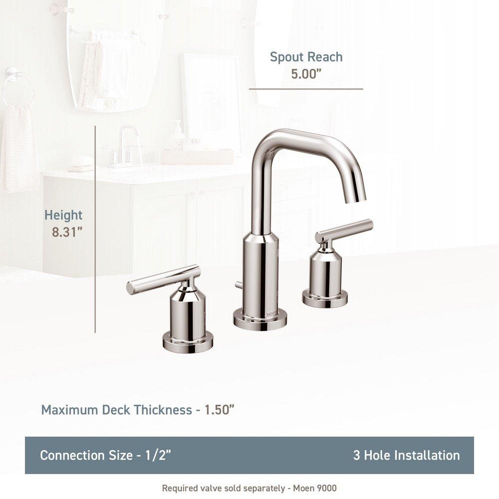 Moen Matte Black Two Handle Widespread Bathroom Sink Faucet with Pop-Up Drain 