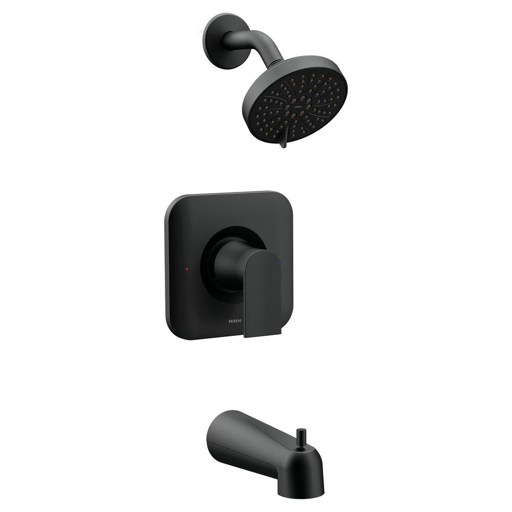 Moen Matte Black Single Handle Multi Function Bathtub & Shower Faucet (Trim Only) 