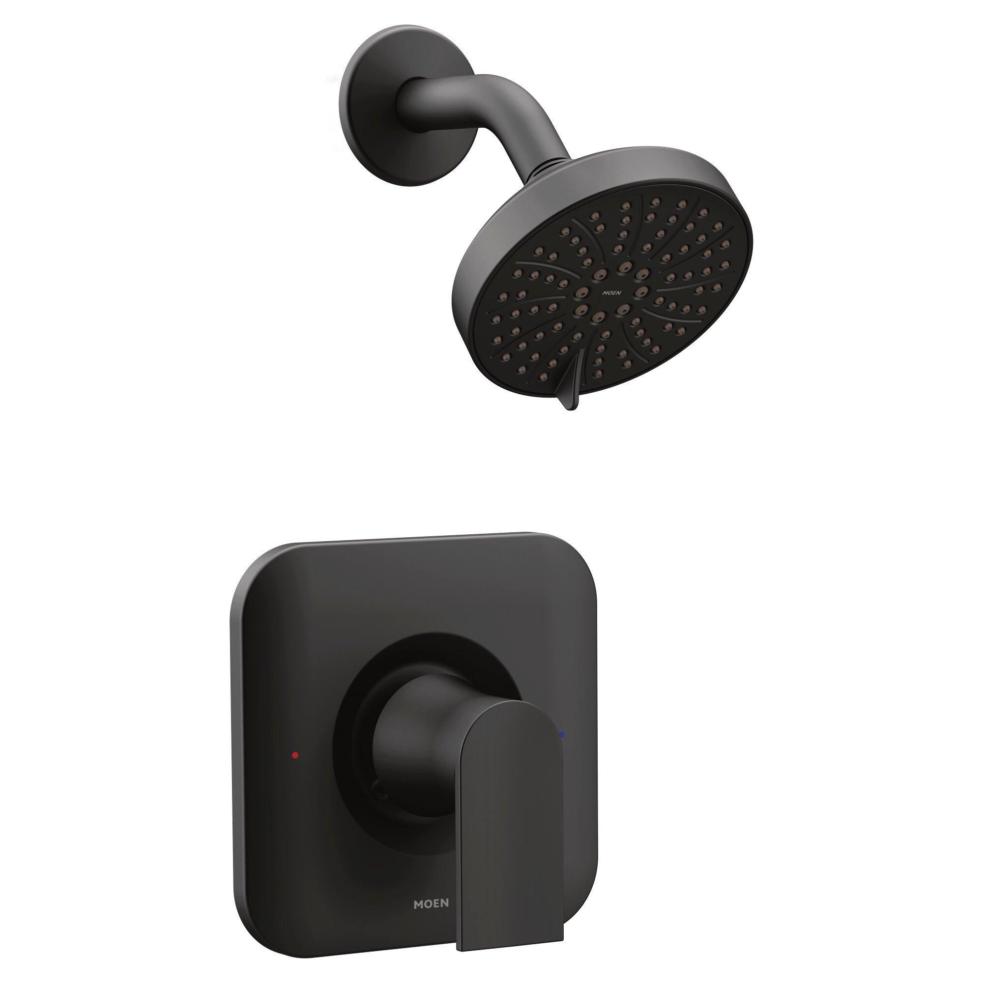 Moen Matte Black Single Handle Multi Function Shower Faucet (Trim Only) 