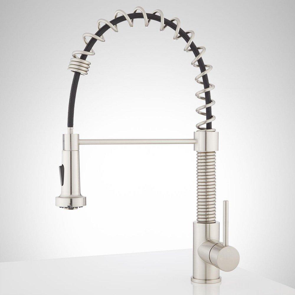 Signature Hardware Brushed Nickel Pull Down Kitchen Faucet 