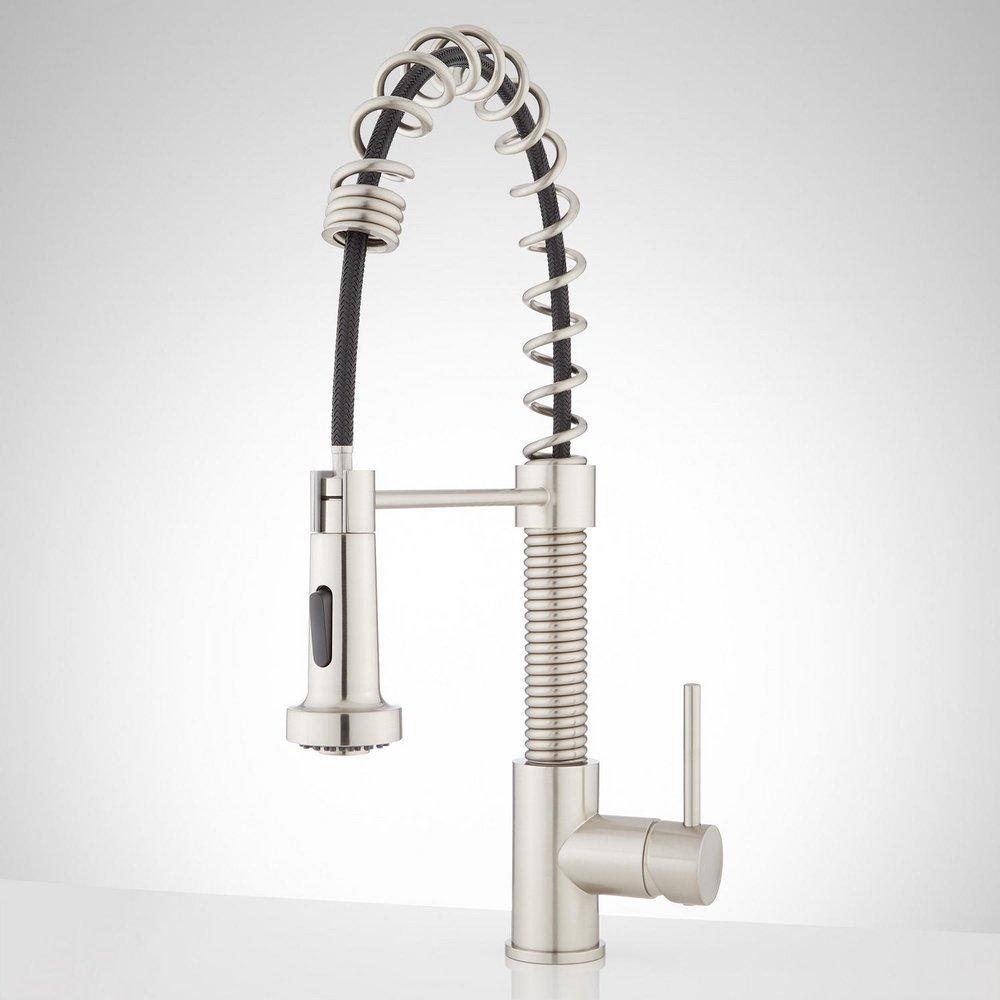 Signature Hardware Brushed Nickel Pull Down Kitchen Faucet 