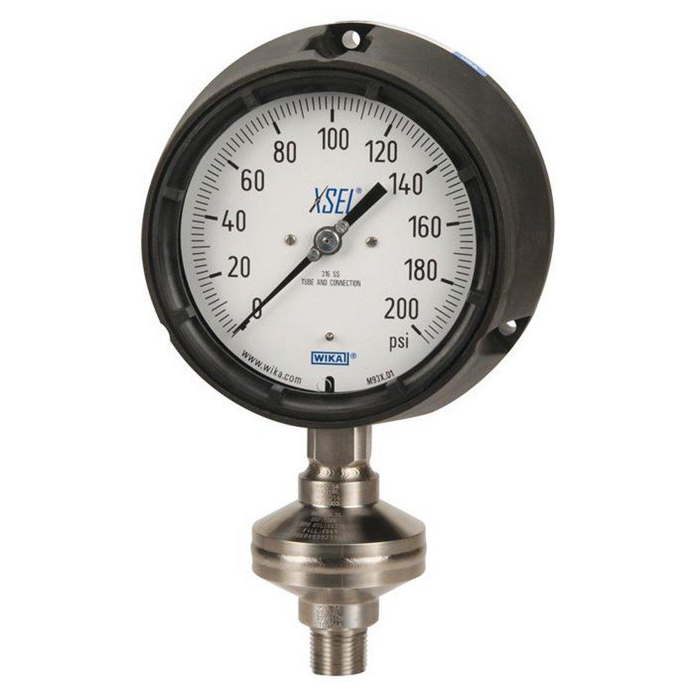WIKA Black Aluminum 4-1/2 x 1/2 in. MNPT Pocan® Pressure Gauge 