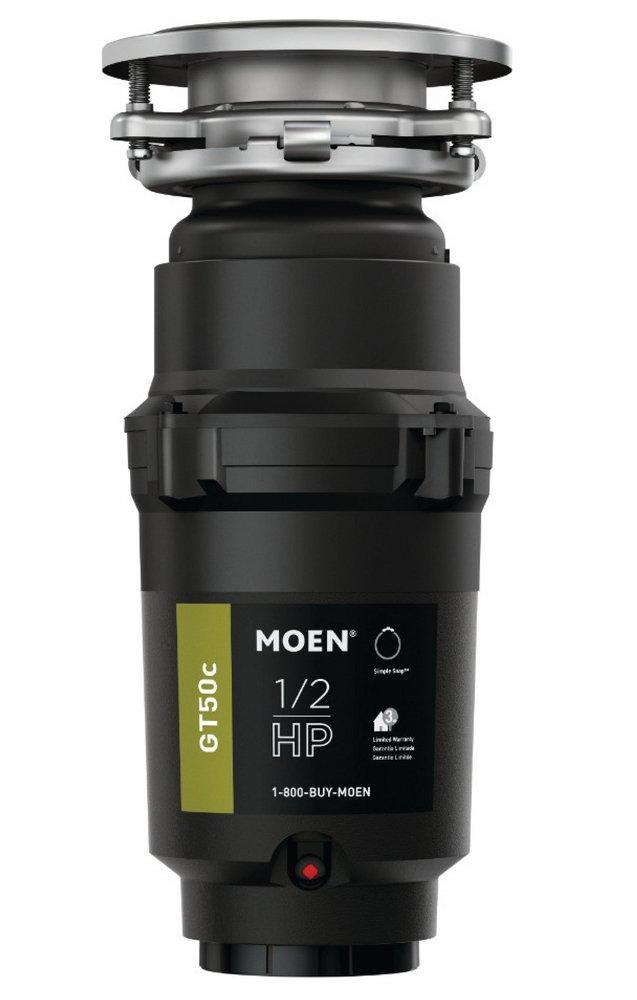 Moen Black Continuous Feed Garbage Disposal with Pre-Installed Power Cord 