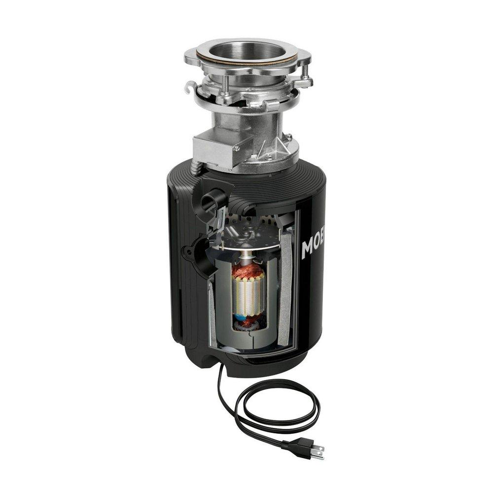 Moen Black Continuous Feed Garbage Disposal with Pre-Installed Power Cord 
