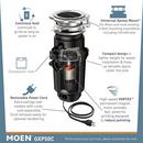 Moen Black Continuous Feed Garbage Disposal 