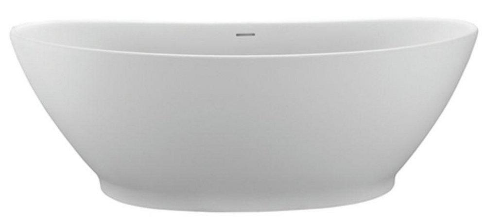 MTI Baths Matte White 67-1/2 x 36-1/2 in. Freestanding Bathtub Center Drain 