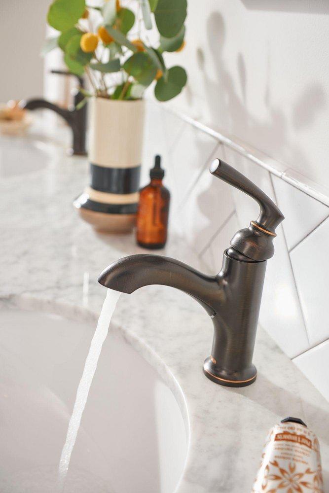 Moen Chrome Single Handle Monoblock Bathroom Sink Faucet 