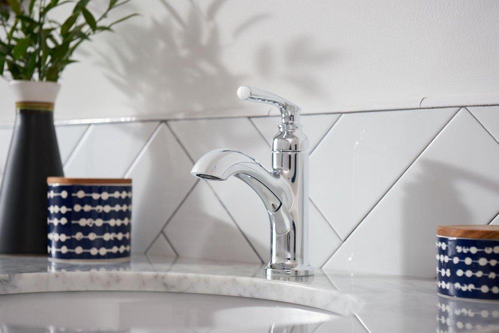 Moen Chrome Single Handle Monoblock Bathroom Sink Faucet 