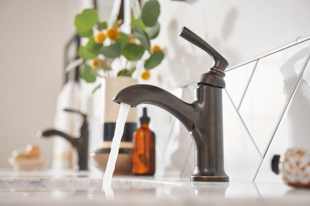 Moen Chrome Single Handle Monoblock Bathroom Sink Faucet 