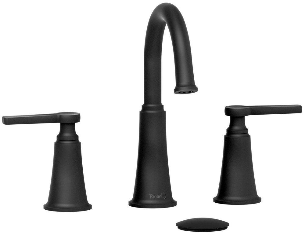 Riobel Black Two Handle Widespread Bathroom Sink Faucet 