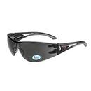 Black with Smoke IQ Plastic and Rubber Safety Glasses