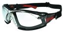Polycarbonate Black and Red Frame Safety Glass with Clear and Anti-fog Lens