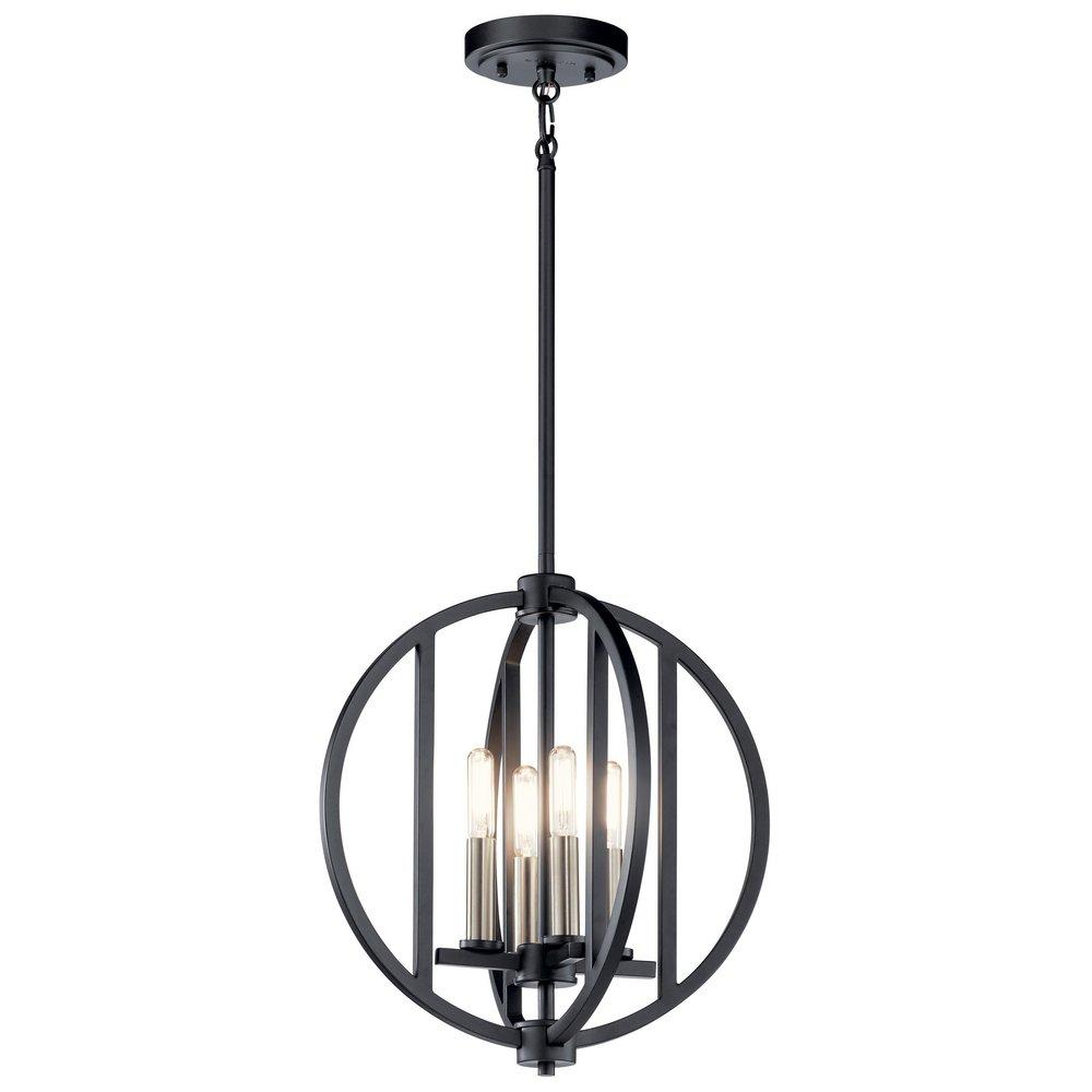 Kichler Lighting Black 60W 4-Light Candelabra E-12 Incandescent Chandelier 