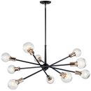 53-1/2 x 47 in. 100W 1-Tier 10-Light Incandescent Contemporary Chandelier in Black