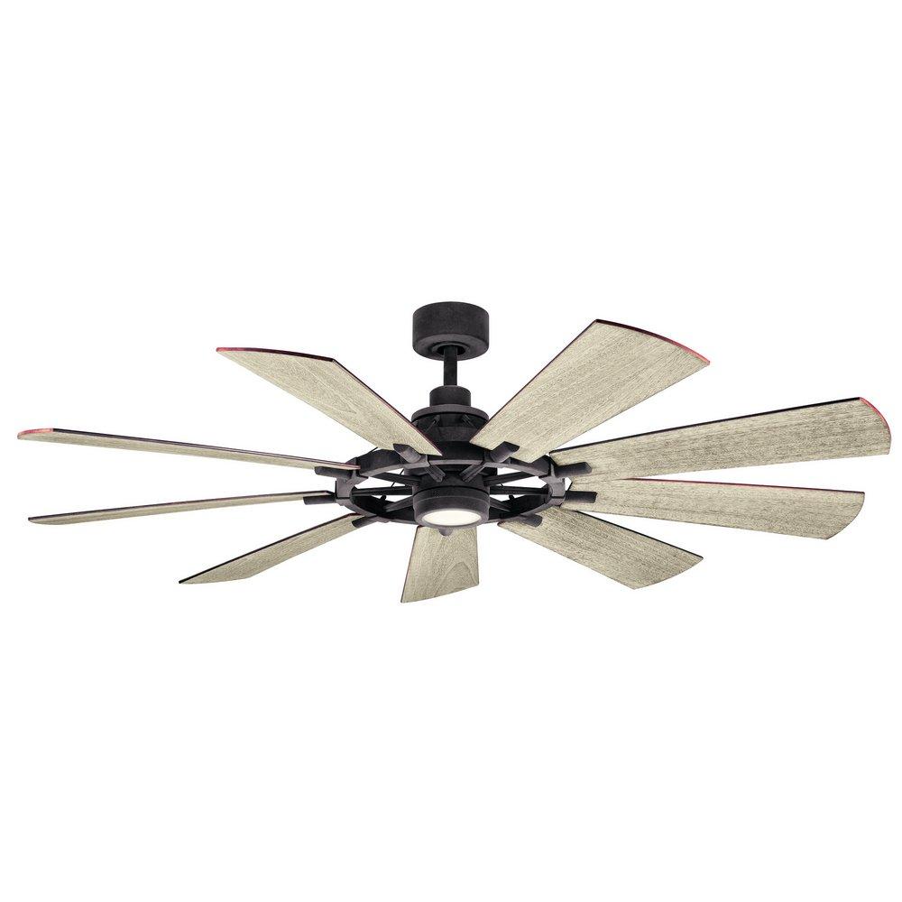 Kichler Lighting Weathered Zinc 65 in. 9-Blade Indoor/Outdoor Ceiling Fan 