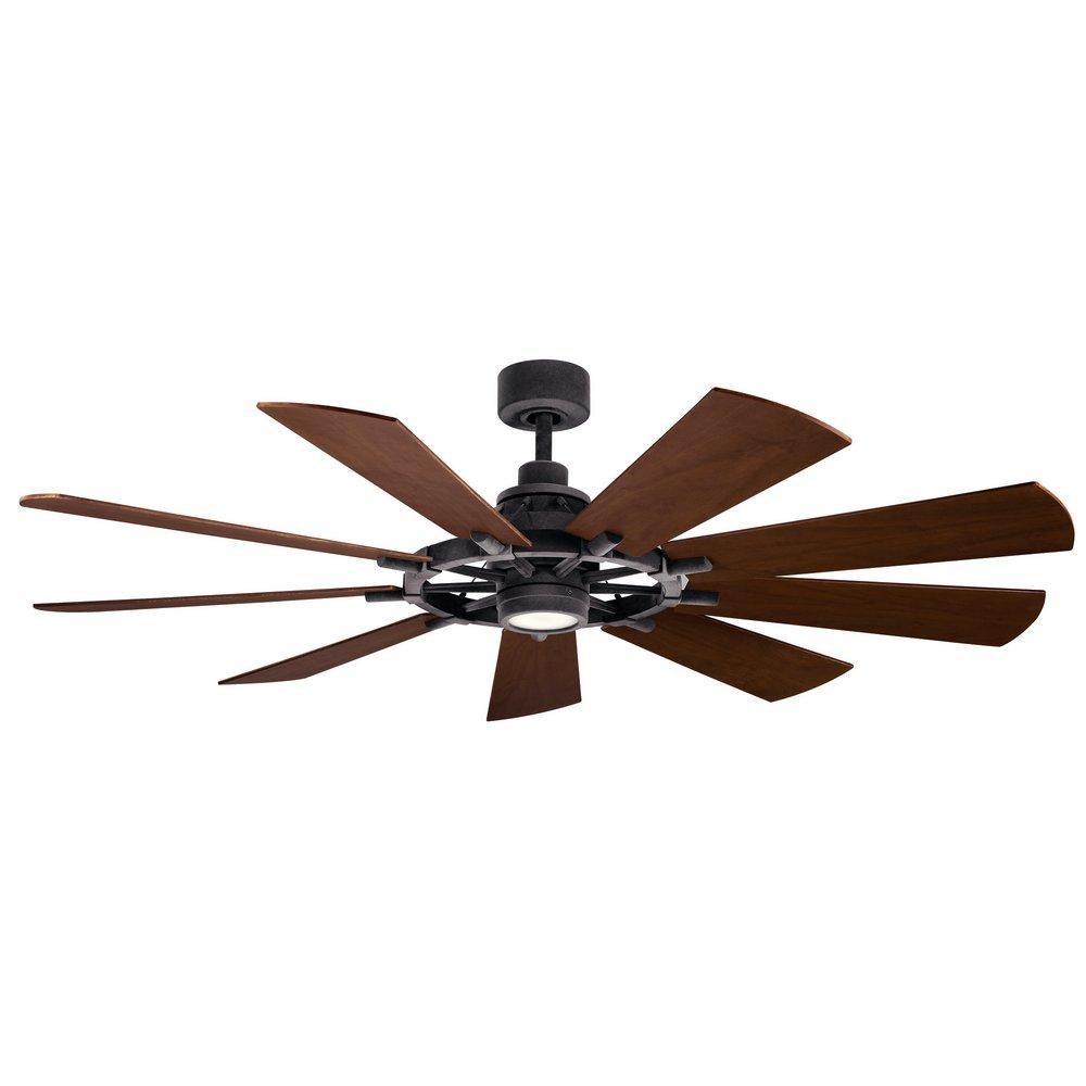 Kichler Lighting Weathered Zinc 65 in. 9-Blade Indoor/Outdoor Ceiling Fan 