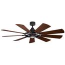 Kichler Lighting Weathered Zinc 65 in. 9-Blade Indoor/Outdoor Ceiling Fan 