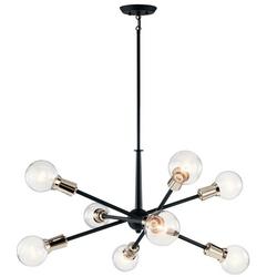 100W 8-Light Medium E-26 Incandescent Chandelier in Black