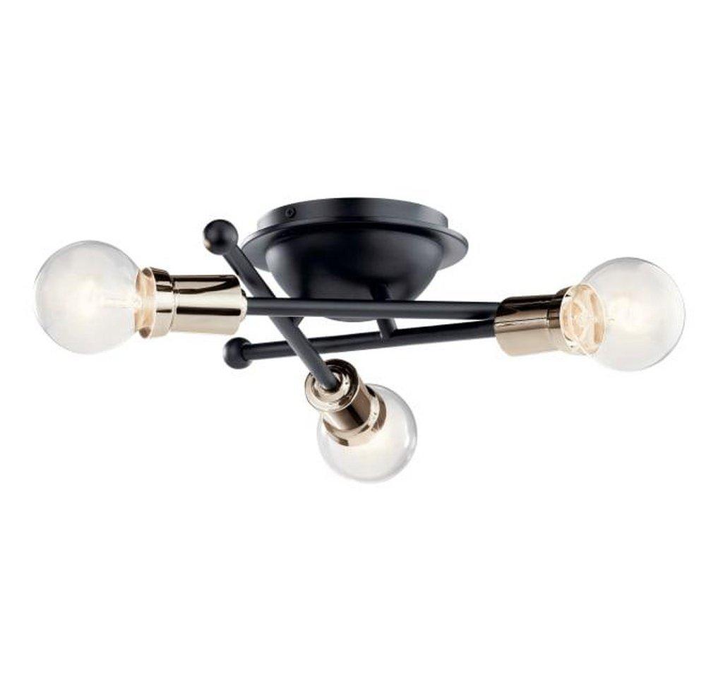 Kichler Lighting Black 3-Light Flush Mount Ceiling Fixture 