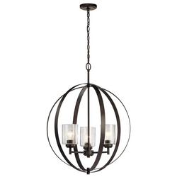 75W 3-Light Medium E-26 Incandescent Chandelier in Olde Bronze