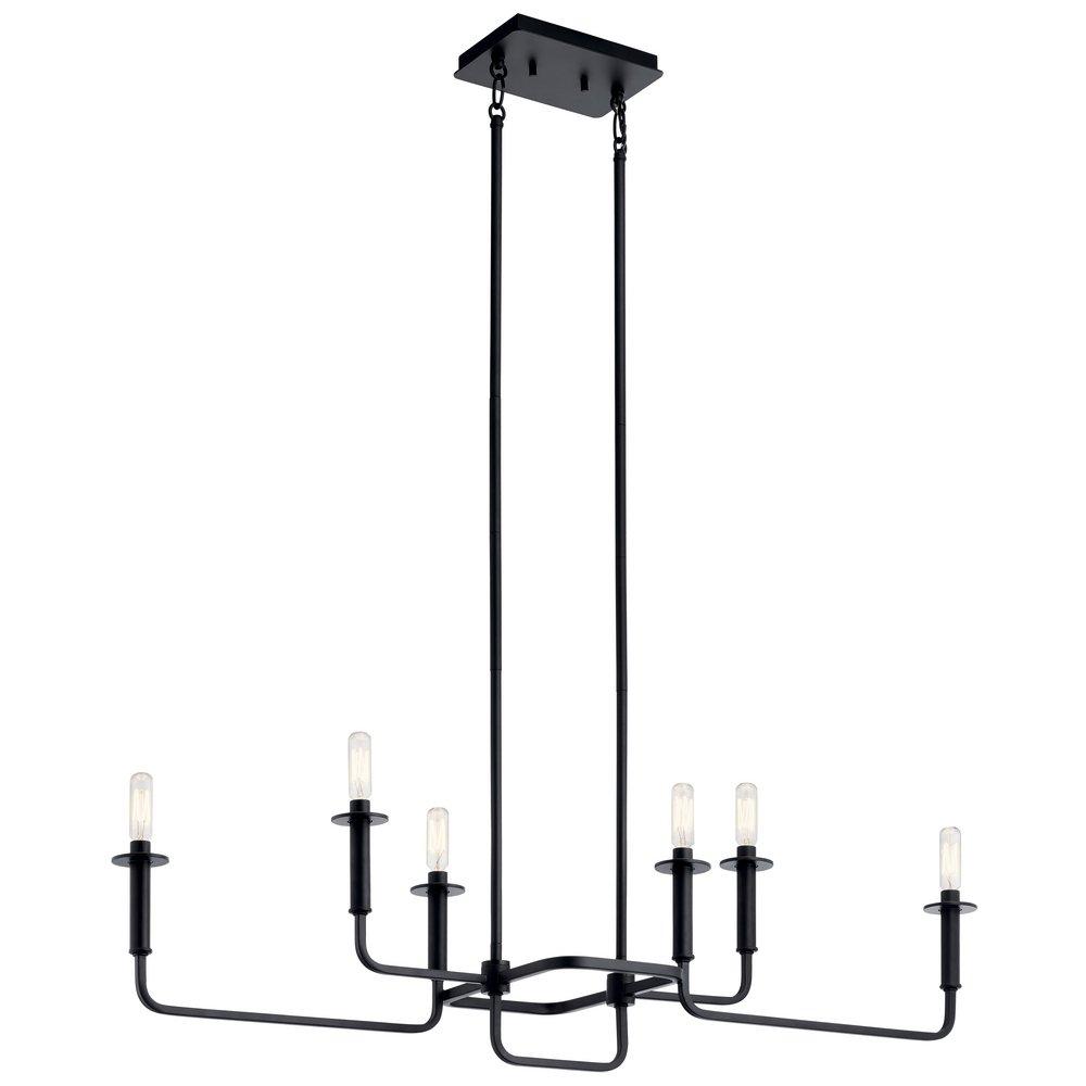 Kichler Lighting Black 17-1/2 in. 6-Light Linear Chandelier 