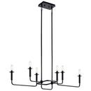 Kichler Lighting Black 17-1/2 in. 6-Light Linear Chandelier 