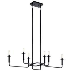 60W 6-Light Candelabra E-12 Incandescent Chandelier in Black