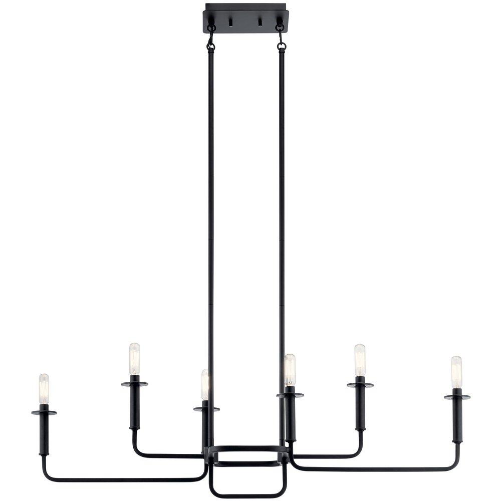 Kichler Lighting Black 17-1/2 in. 6-Light Linear Chandelier 