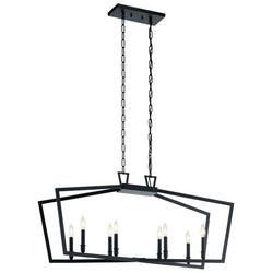 60W 8-Light Candelabra E-12 Incandescent Chandelier in Black
