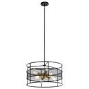 12-3/4 x 22 in. 75W 1-Tier 6-Light Incandescent Chandelier in Black