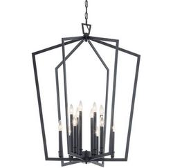 60W 12-Light Candelabra E-12 Incandescent Chandelier in Black