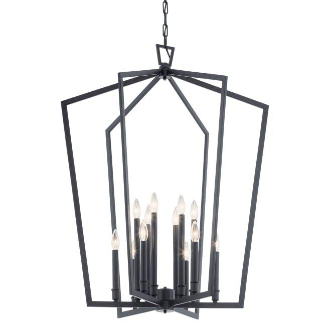 Kichler Lighting Black 60W 12-Light Candelabra E-12 Incandescent Chandelier 