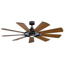 34W 1-Light 9-Blade Integrated LED Ceiling Fan in Distressed Black