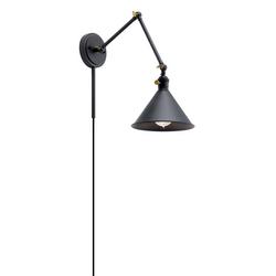 40W 1-Light Medium E-26 Incandescent Wall Sconce in Black