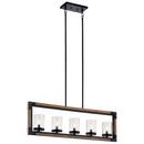 60W 5-Light Candelabra E-12 Incandescent Chandelier in Auburn Stained